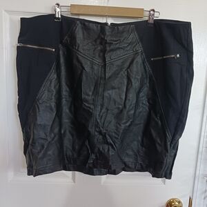 Faux leather mini  skirt lane bryant sz 24 grunge rock Goth